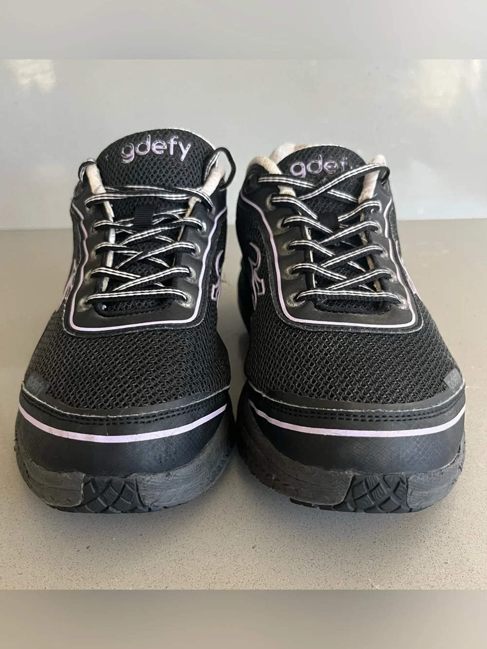 GDEFY Women’s 10 Black Purple Gravity Defyer Comfort Fit ION Athletic Shoes